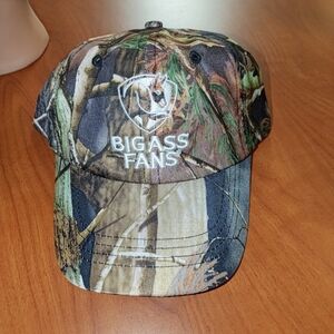 Big Ass Fan Embroidered Logo Camo Strapback Cap Hat NWT
